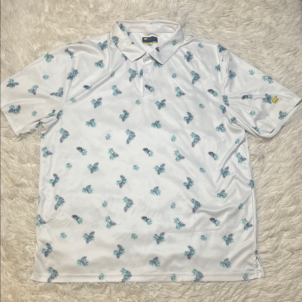 Jack Nicklaus White Palm Tree Print Men's Polo